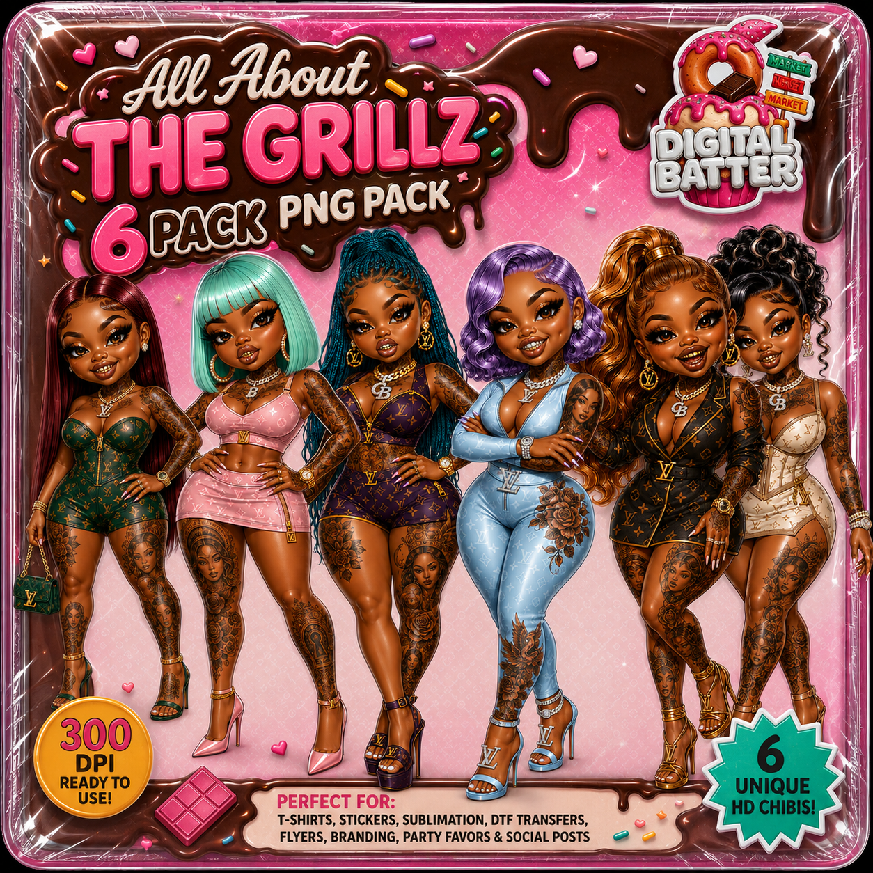 All About The Grillz 6-Pack PNG collection display