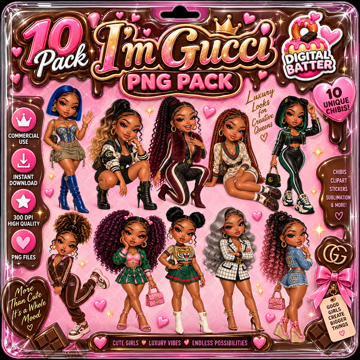 I’m Gucci 10-Pack digital PNG collection display