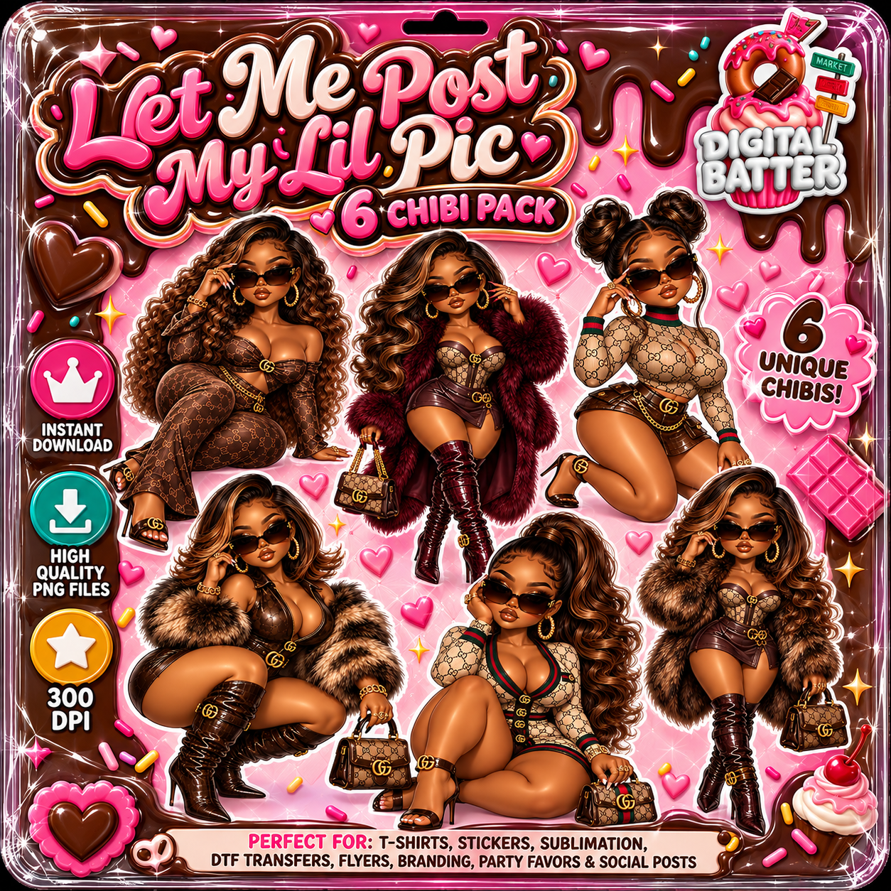 Let Me Post My Lil Pic 6 Chibi Pack digital product display