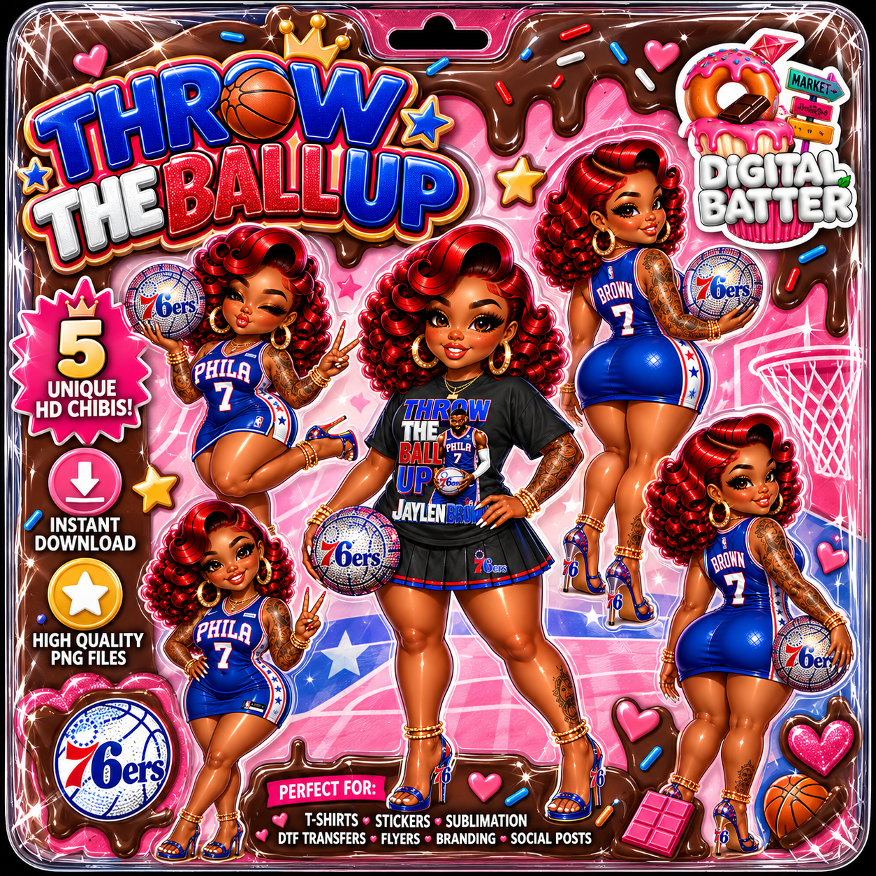 Throw The Ball Up 5 Chibi Pack digital product display